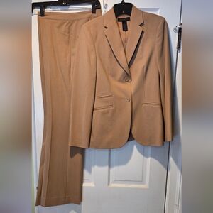 The Limited Tan Women's Pantsuit With Subtle Black Pinstripes